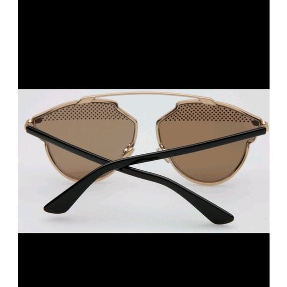 Christian Dior So Real Studded Designer Sunglasses Gold Black Italian Aviators - Picture 6 of 16